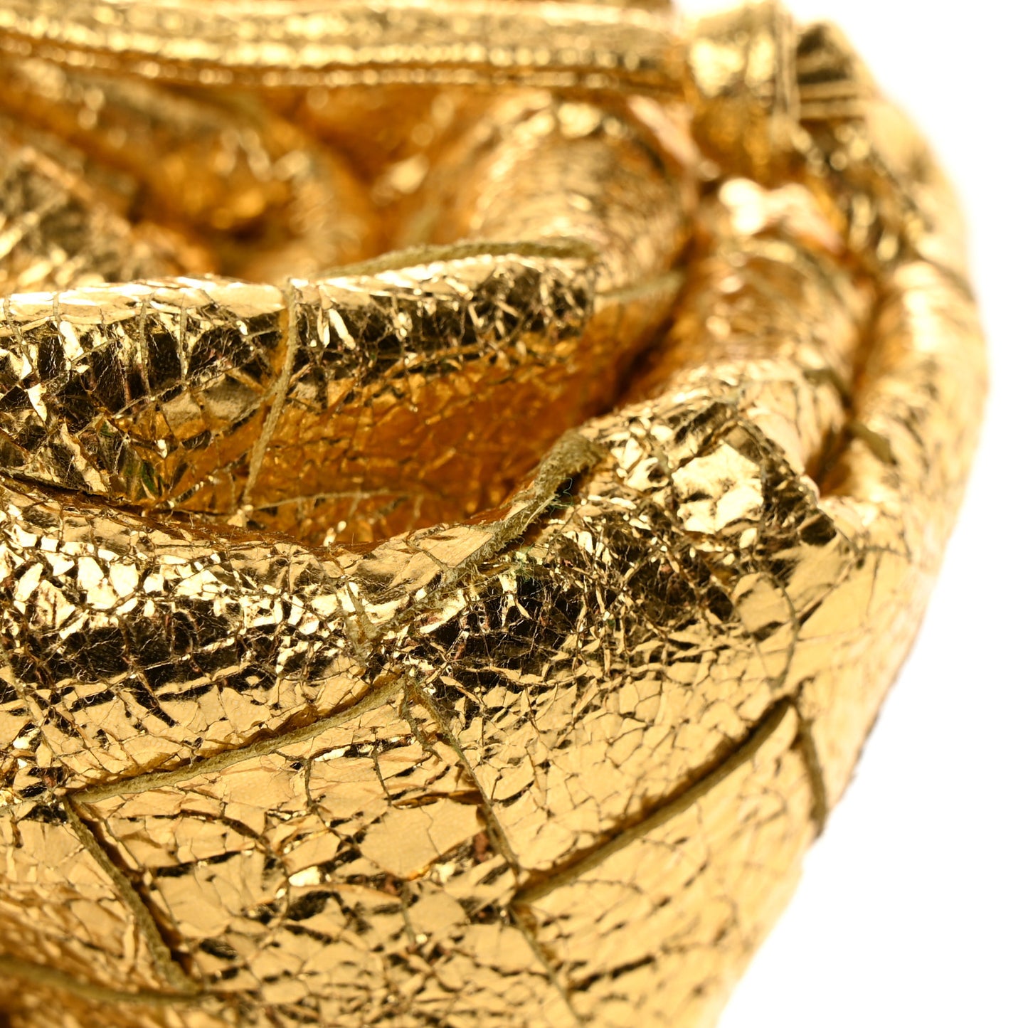 Metallic Nappa Intrecciato The Mini Pouch Oro