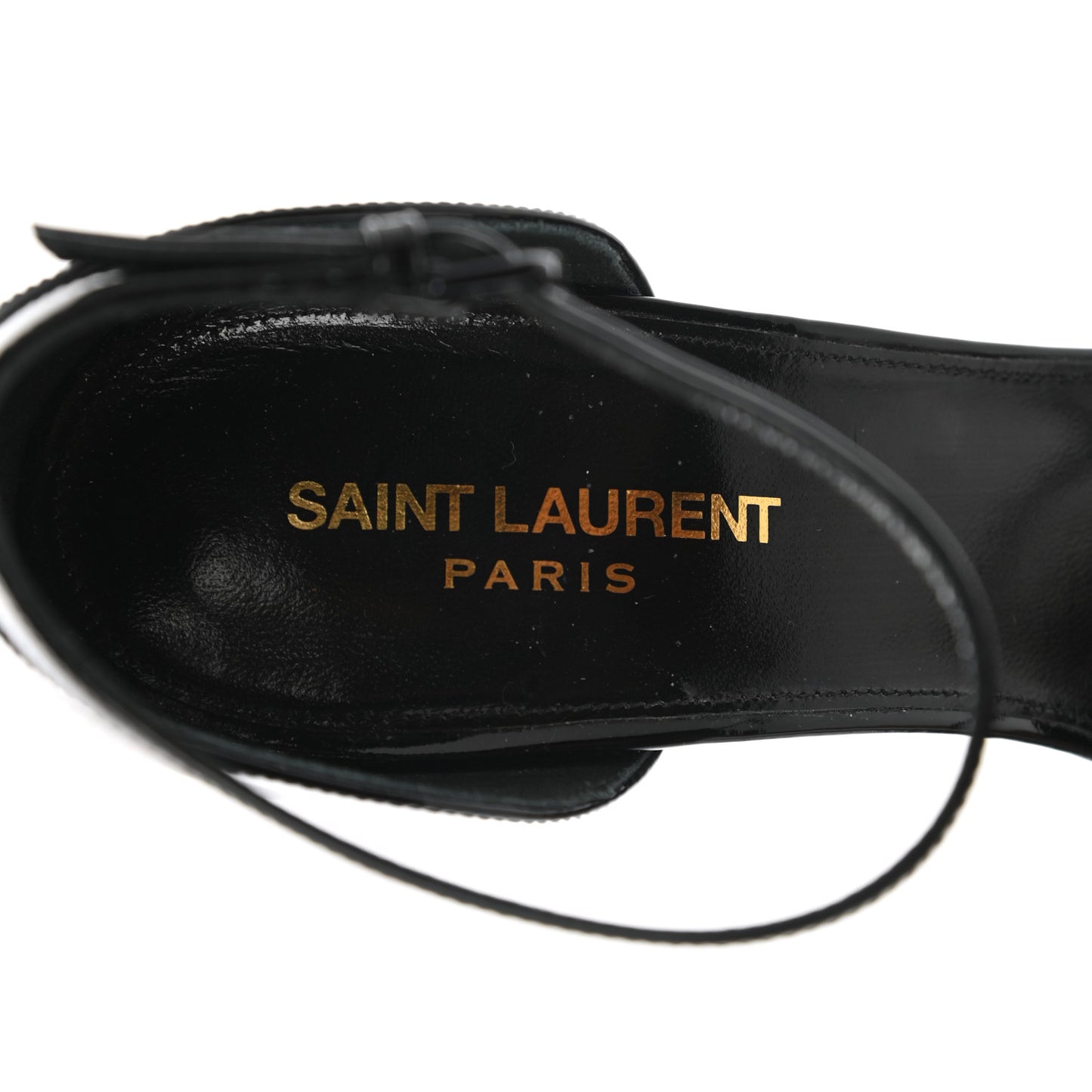 Patent Calfskin Opyum 110 Sandals 40 Black Gold