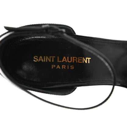 Saint Laurent Patent Calfskin Opyum 110 Sandals 40 Black Gold 7 of 9