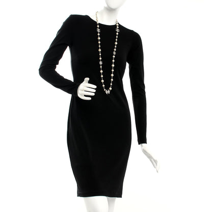 Chanel Crystal Pearl CC Long Necklace Silver 2 of 6