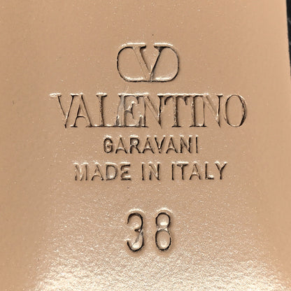 Valentino Garavani Pebbled Calfskin Rockstud Ankle Strap 100mm Pumps 38 Black 8 of 10