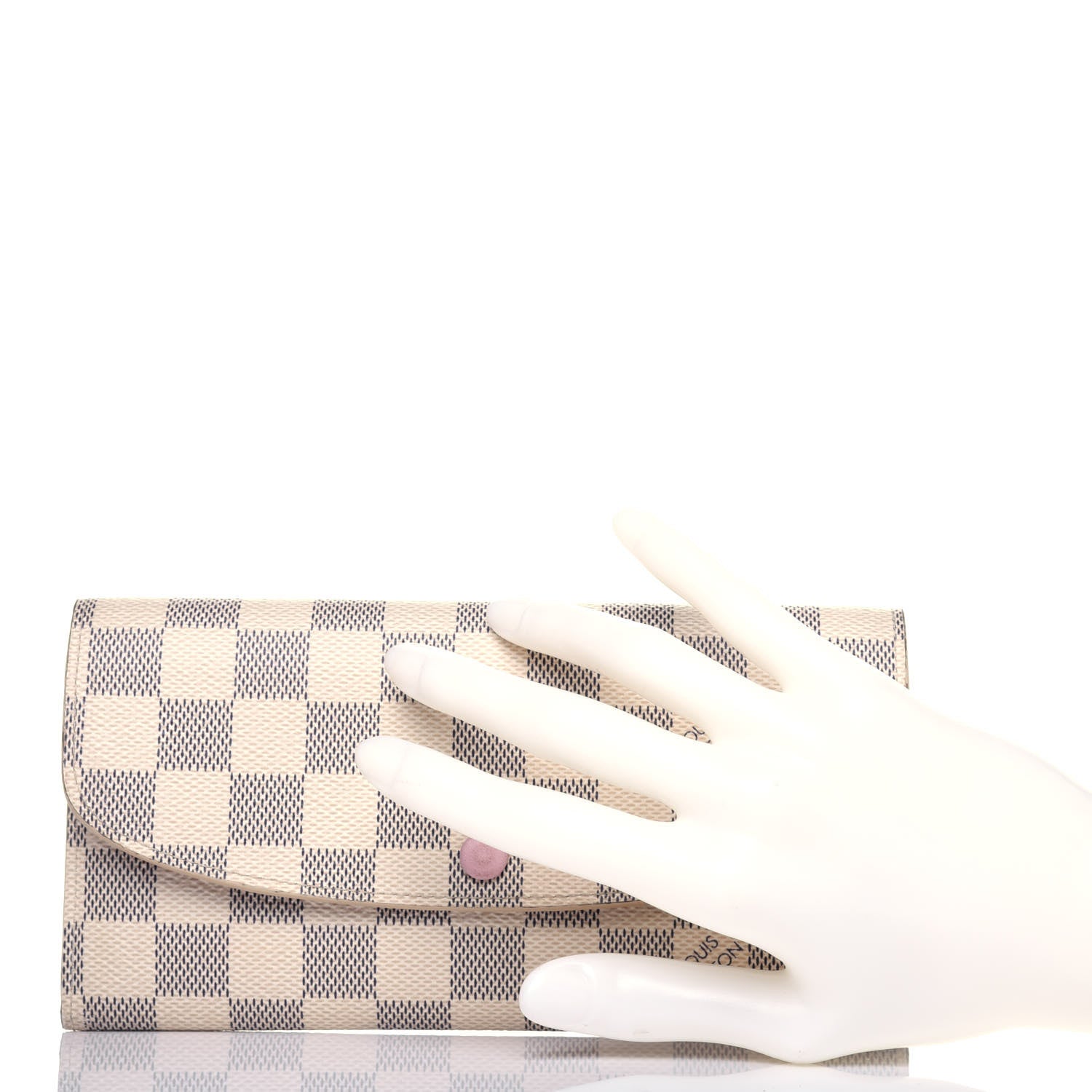Louis Vuitton Damier Azur Emilie Wallet Rose Ballerine 2 of 14