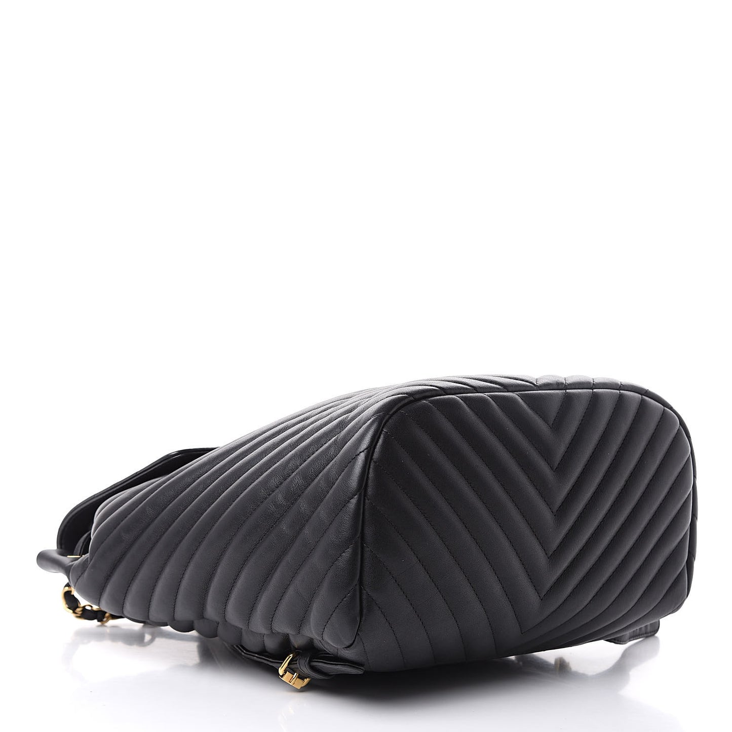 Calfskin Chevron Quilted Large Urban Spirit Backpack Black
