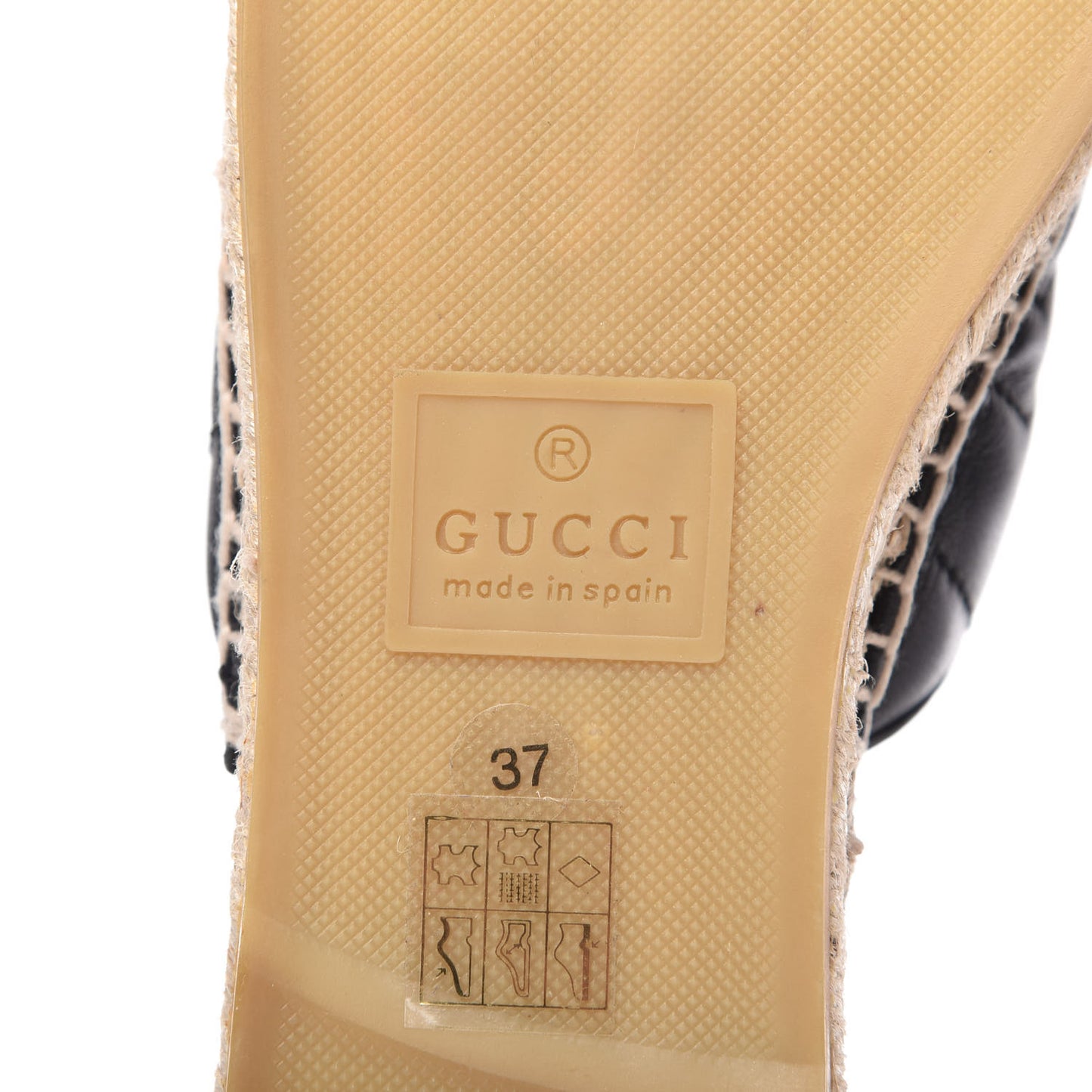 Nappa Matelasse GG Marmont Espadrille Slippers 37 Black