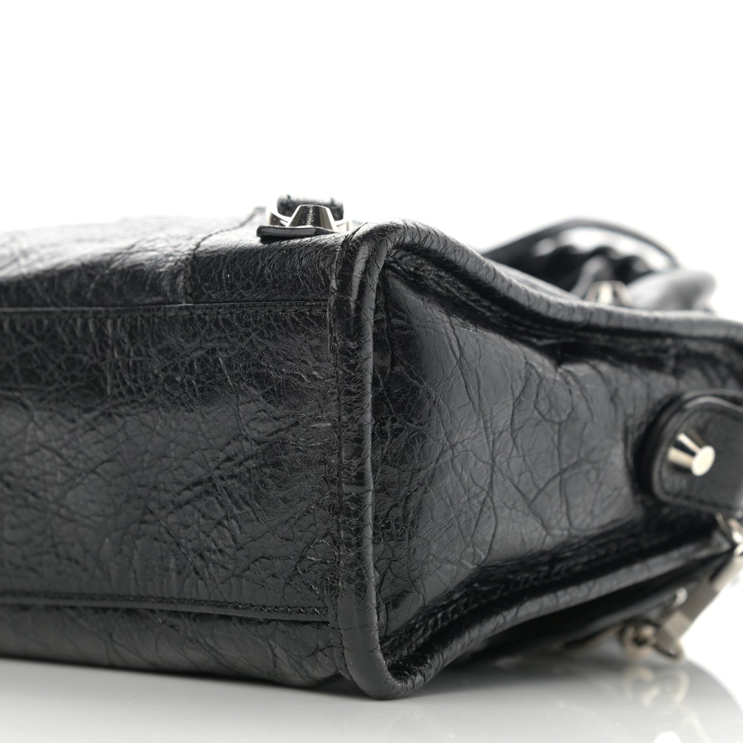Agneau Classic Silver Hardware Mini City Black