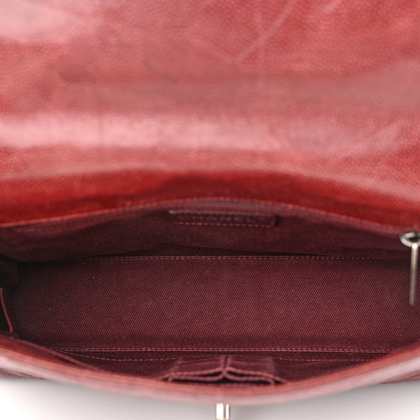 Crumpled Grained Calfskin Medium CC Crave Flap Bordeaux
