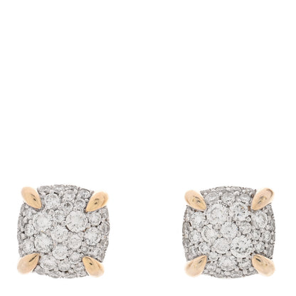 David Yurman 18K Yellow Gold Diamond 8mm Chatelaine Pave Stud Earrings 1 of 4