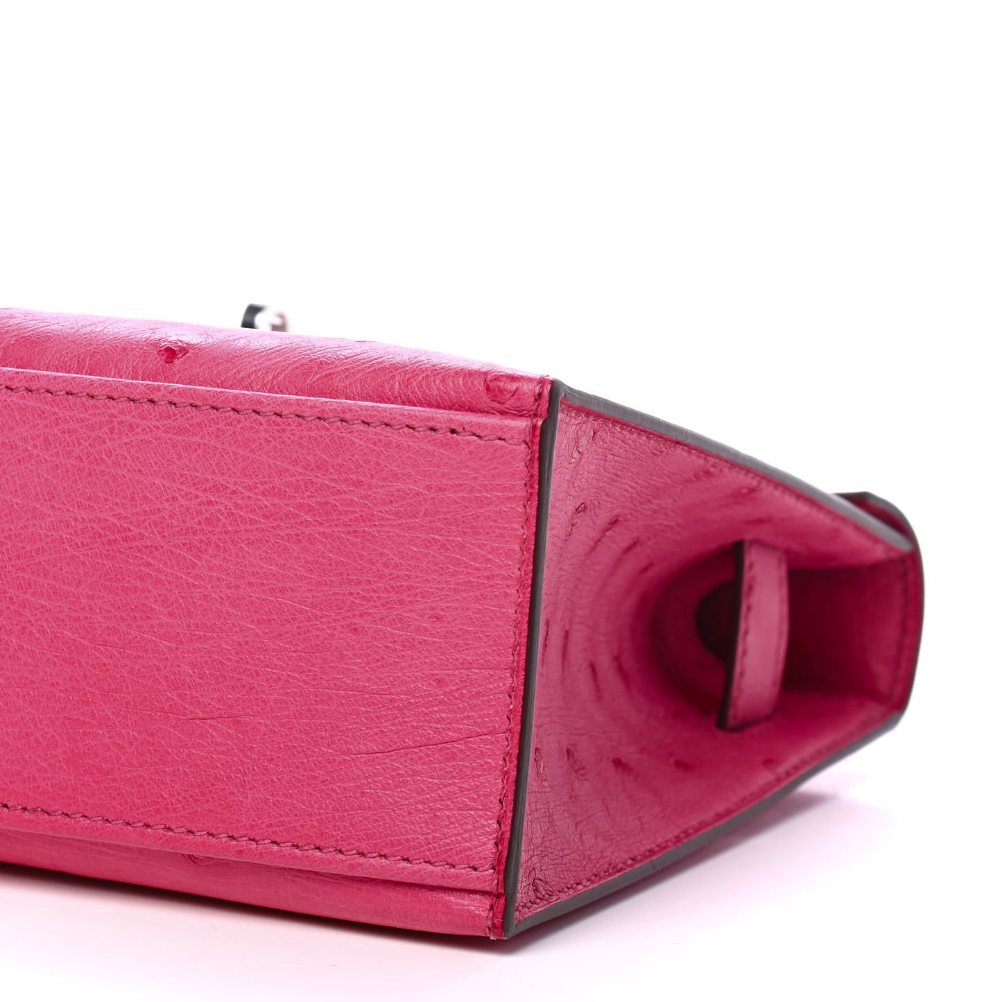 Ostrich Kelly Pochette Rose Tyrien