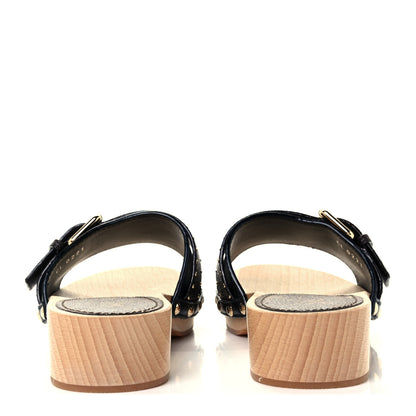 Louis Vuitton Calfskin Monogram Cottage Mules 37 Black 6 of 11