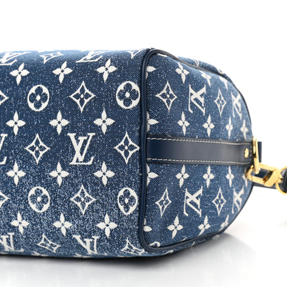 Louis Vuitton Monogram Jacquard Denim Speedy Bandouliere 25 Bleu 9 of 9