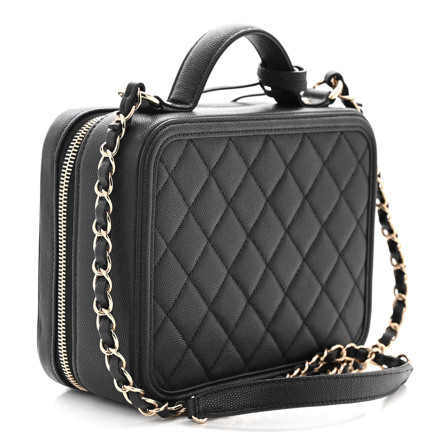 Chanel Caviar Quilted Medium CC Filigree Vanity Case Black 3 of 10