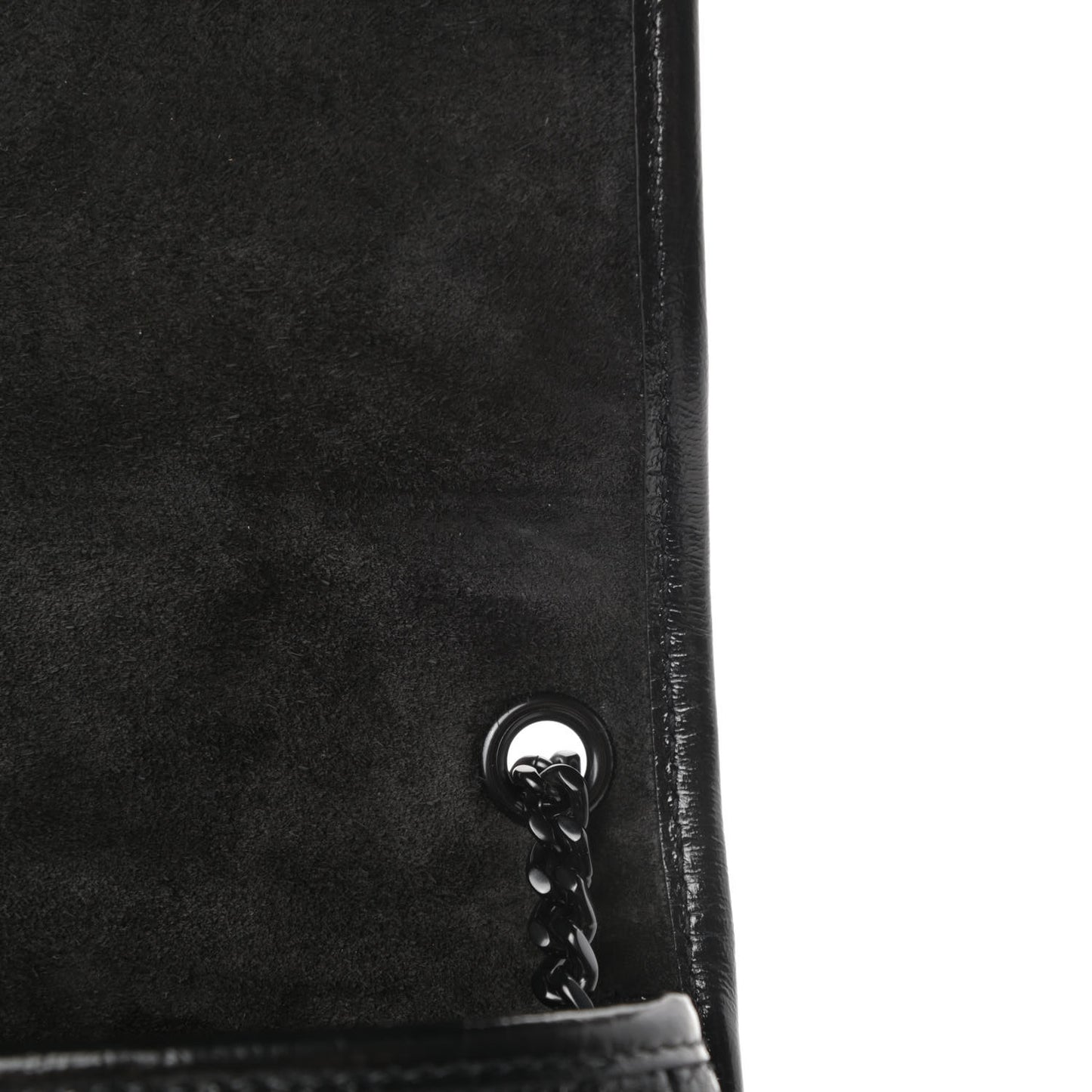 Metallic Cracked Calfskin Monogram Niki Chain Wallet Black