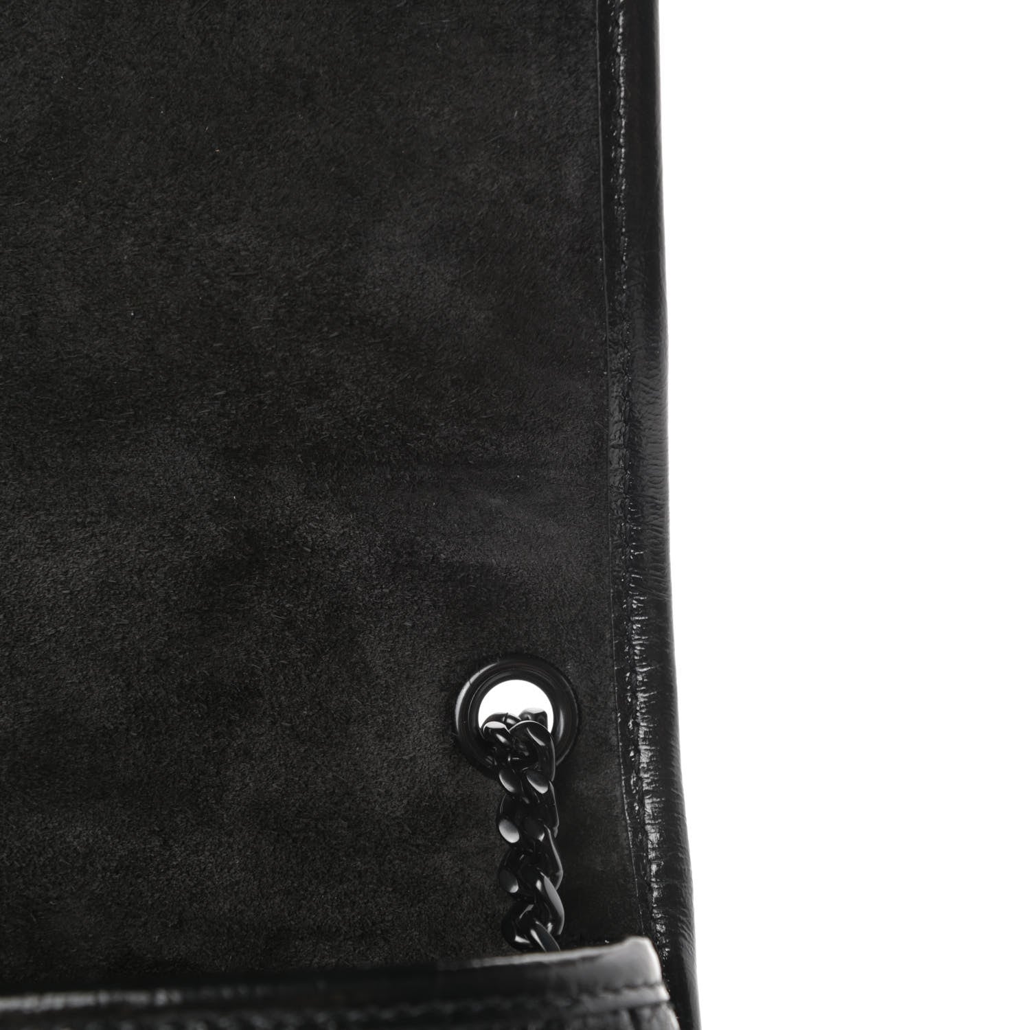 Saint Laurent Metallic Cracked Calfskin Monogram Niki Chain Wallet Black 11 of 11