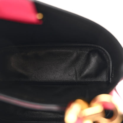 Prada Saffiano Cuir Calfskin Small Panier Bucket Bag Magenta Black 5 of 13