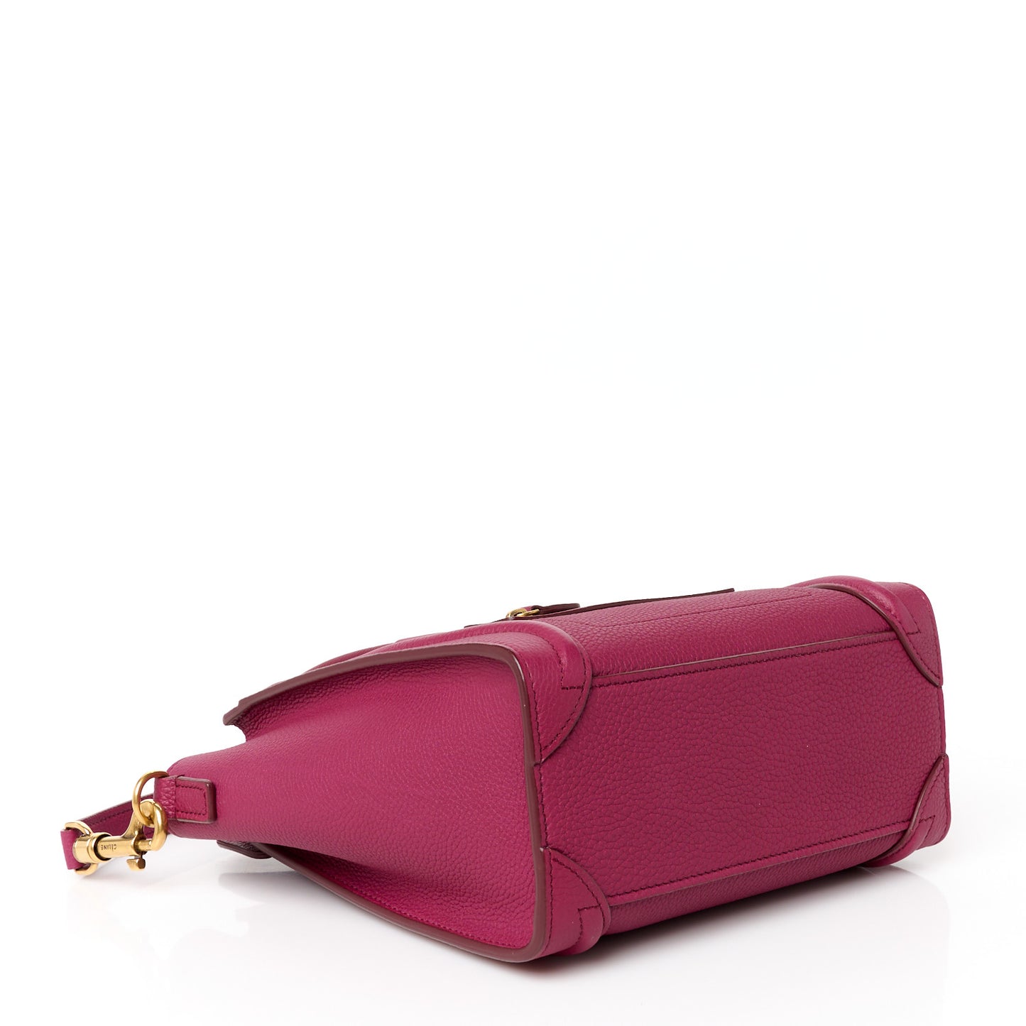 Drummed Calfskin Nano Luggage Plum
