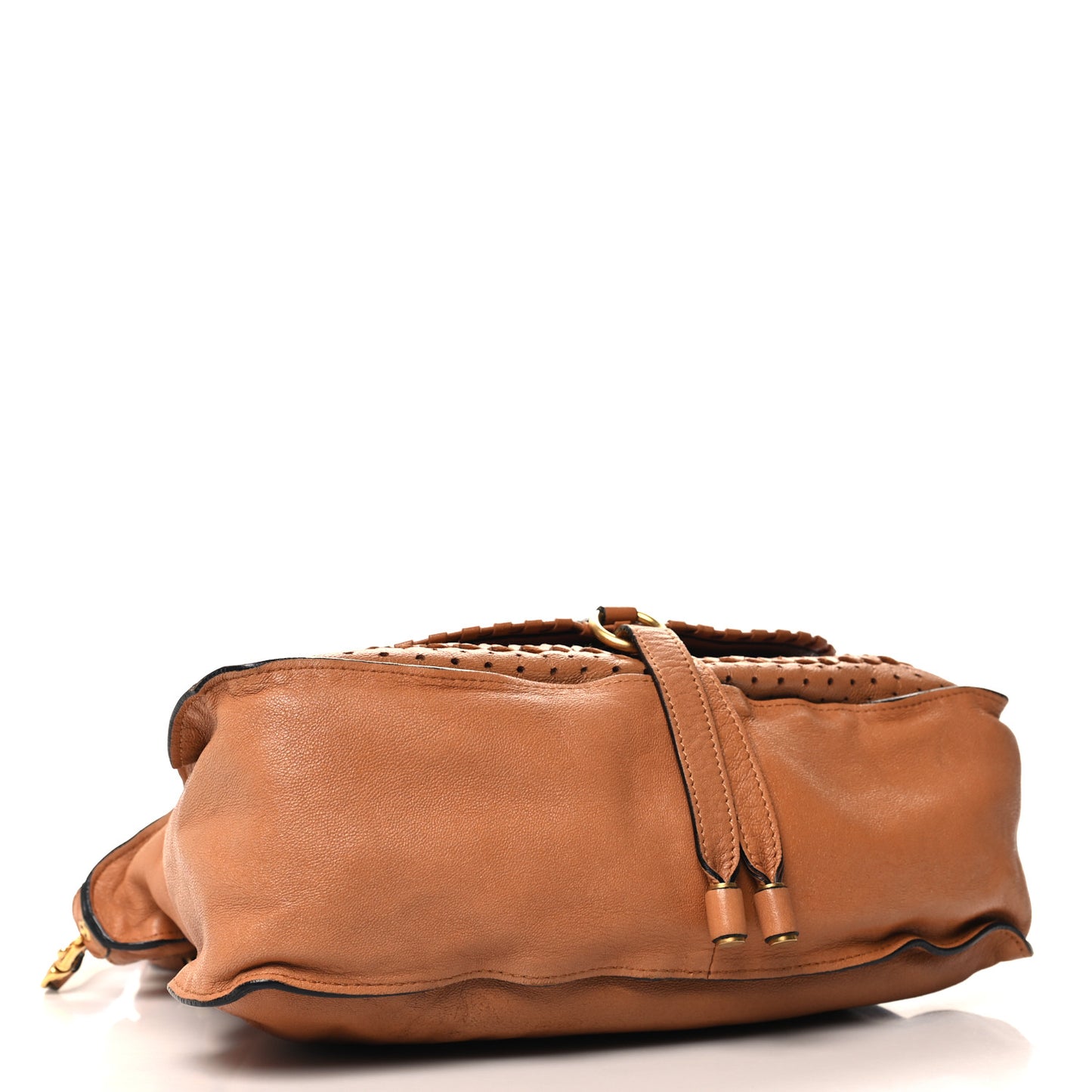 Calfskin Embroidered Medium Marcie Satchel Tan