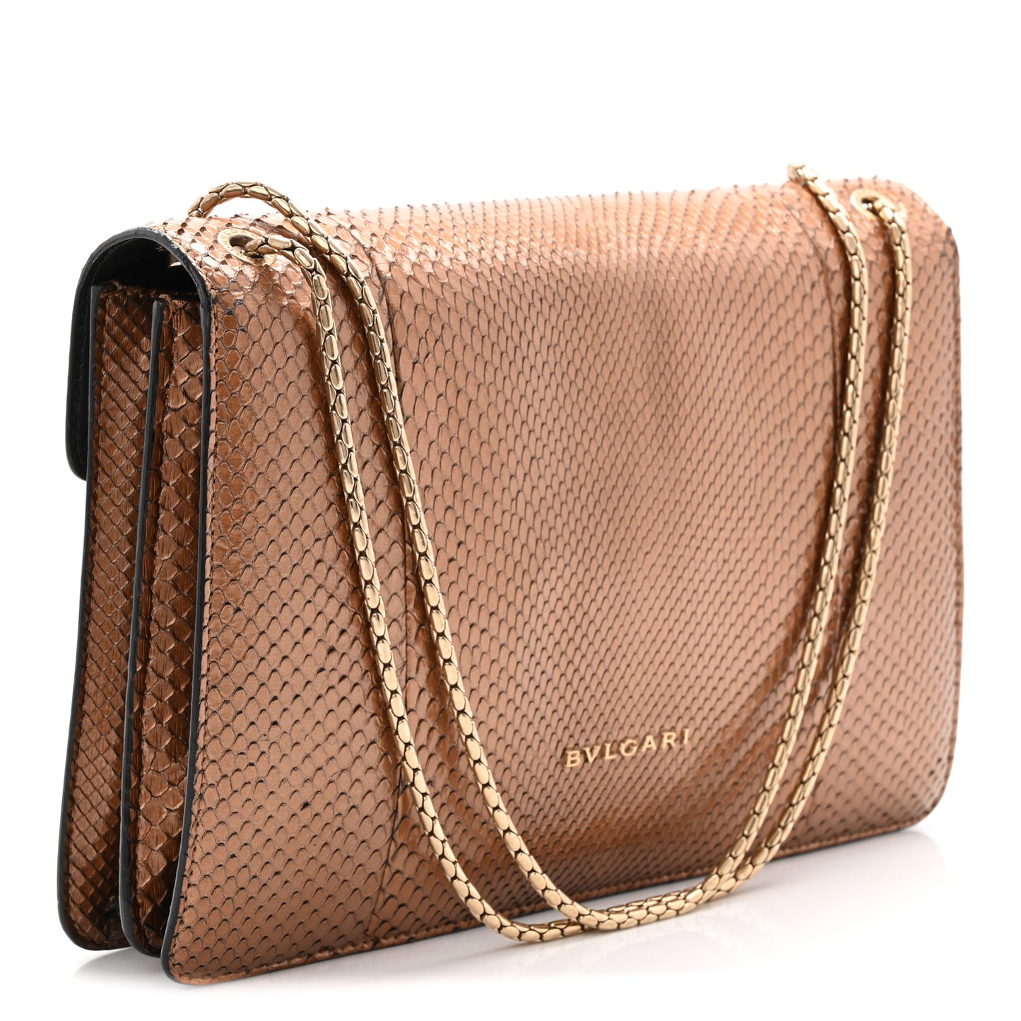 Metallic Snakeskin Serpenti Forever Medium Shoulder Bag Gold