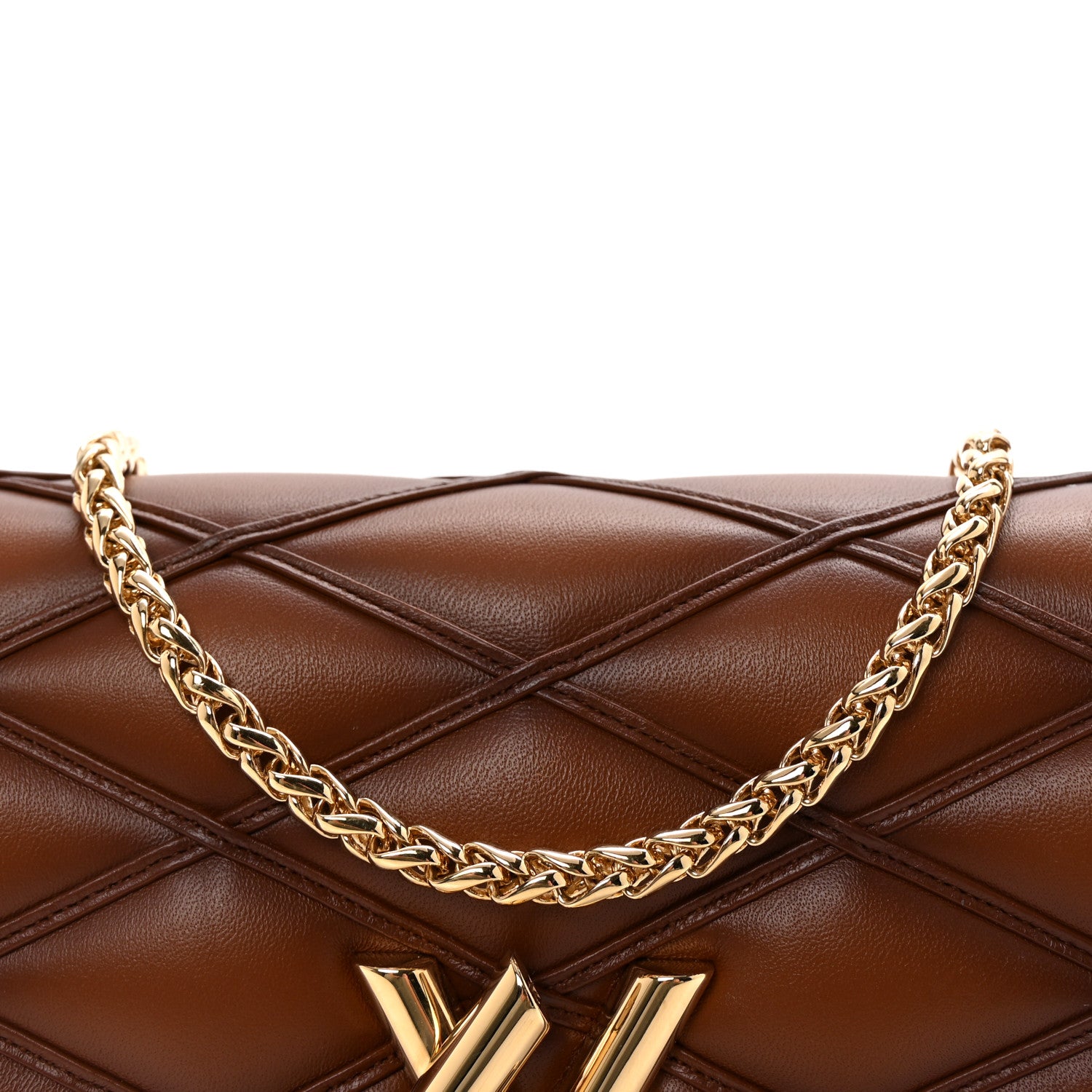 Louis Vuitton Lambskin Malletage Wallet On Chain GO-14 Tan 7 of 9