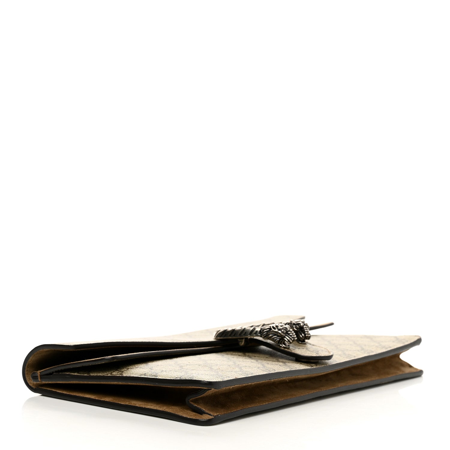 Gucci GG Supreme Monogram Suede Dionysus Clutch Beige Taupe 4 of 9