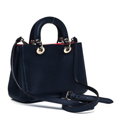 Christian Dior Bullcalf Small Diorissimo Tote Navy Fuchsia 3 of 9