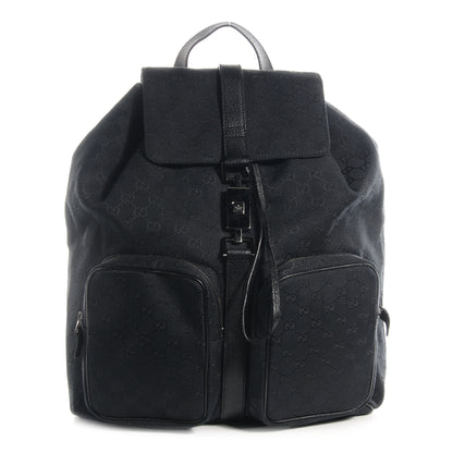 Gucci GG Monogram Single Buckle Backpack Black 1 of 7