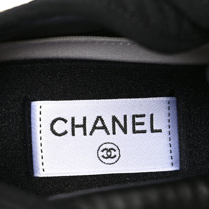 Chanel Fabric Suede Calfskin Sneakers 41 White Black 7 of 9