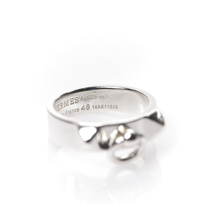 Hermes Sterling Silver PM Collier De Chien Ring 48 4.5 4 of 5