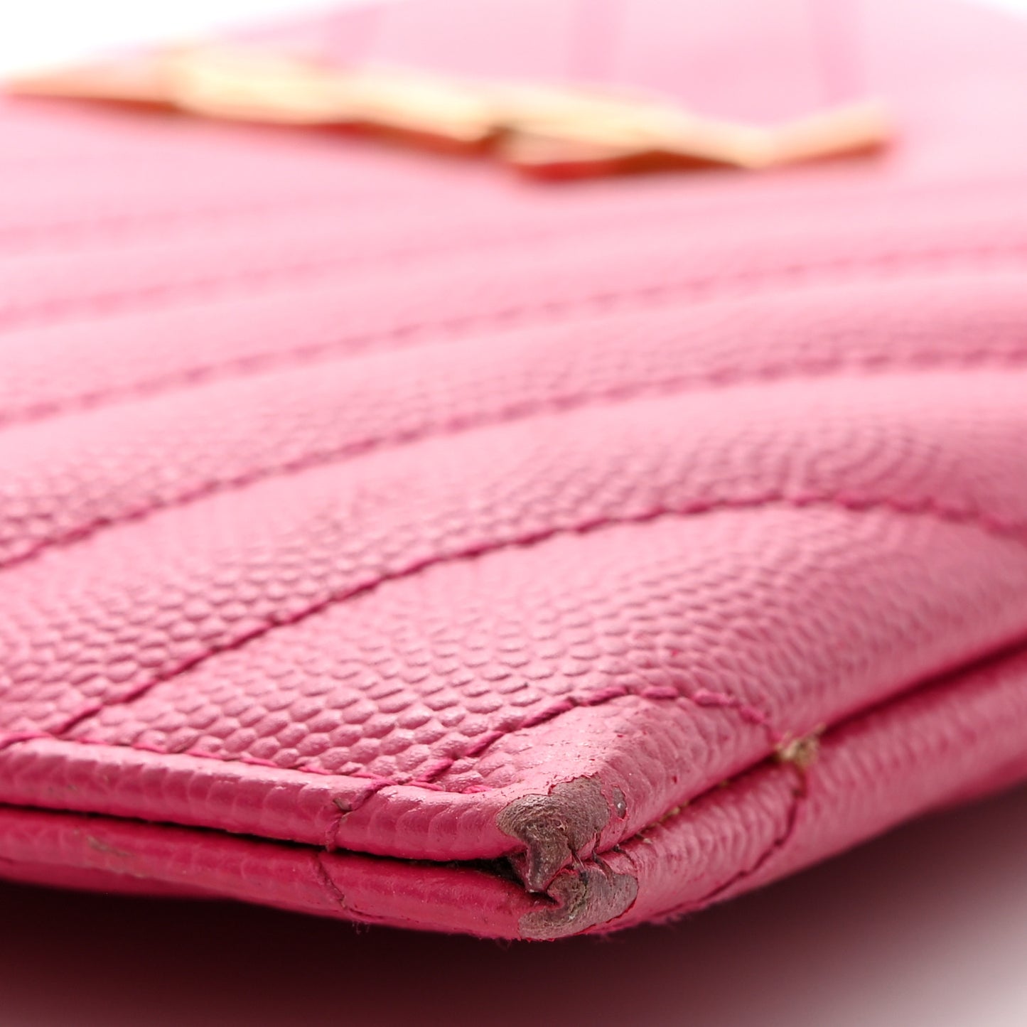 Grain De Poudre Chevron Monogram Bill Pouch Fresh Fuxia