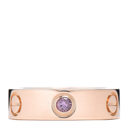 Cartier 18K Pink Gold Pink Sapphire 5.5mm LOVE Ring 51 5.75 1 of 5