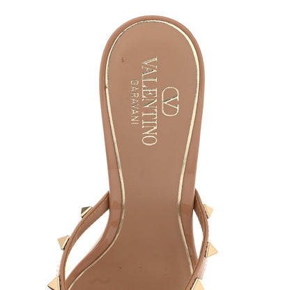 Valentino Garavani Patent Plexiglass Rockstud 75mm Wedge Sandals 37.5 Rose Transparent 7 of 8