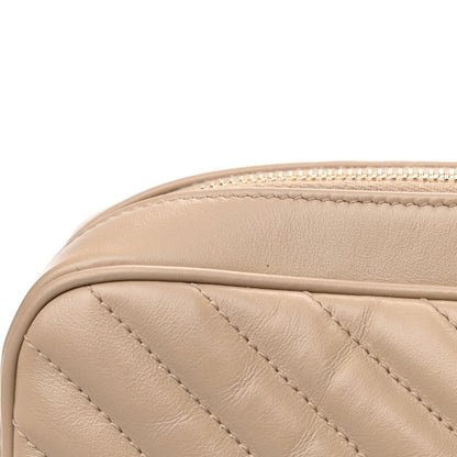 Saint Laurent Calfskin Matelasse Monogram Lou Camera Bag Dark Beige 12 of 13