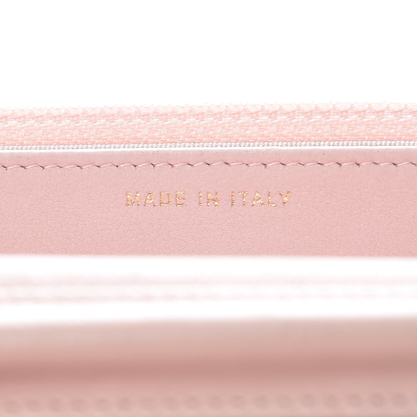 Calfskin Chevron Quilted Wallet On Chain WOC Pink