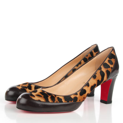 Christian Louboutin Pony Hair Leopard Print Pauline 70 Pumps 40 Brown 3 of 7