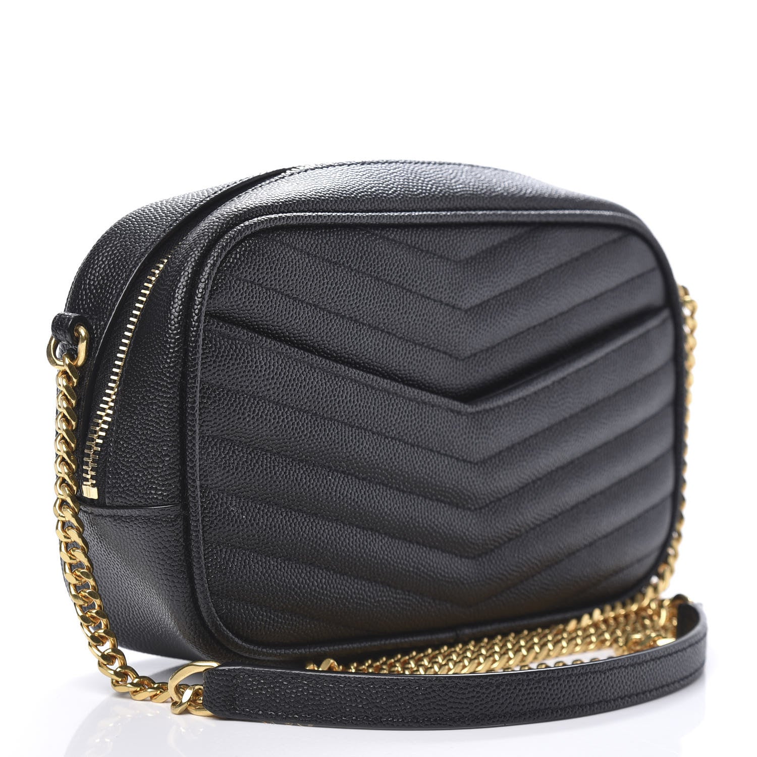 Saint Laurent Grain De Poudre Matelasse Monogram Mini Lou Camera Bag Black 3 of 9