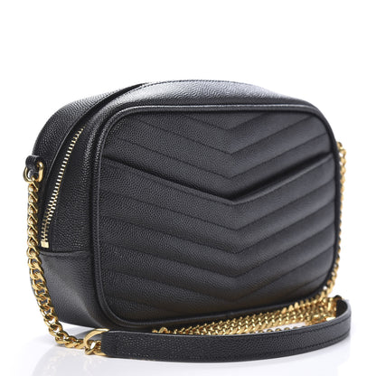 Saint Laurent Grain De Poudre Matelasse Monogram Mini Lou Camera Bag Black 3 of 9