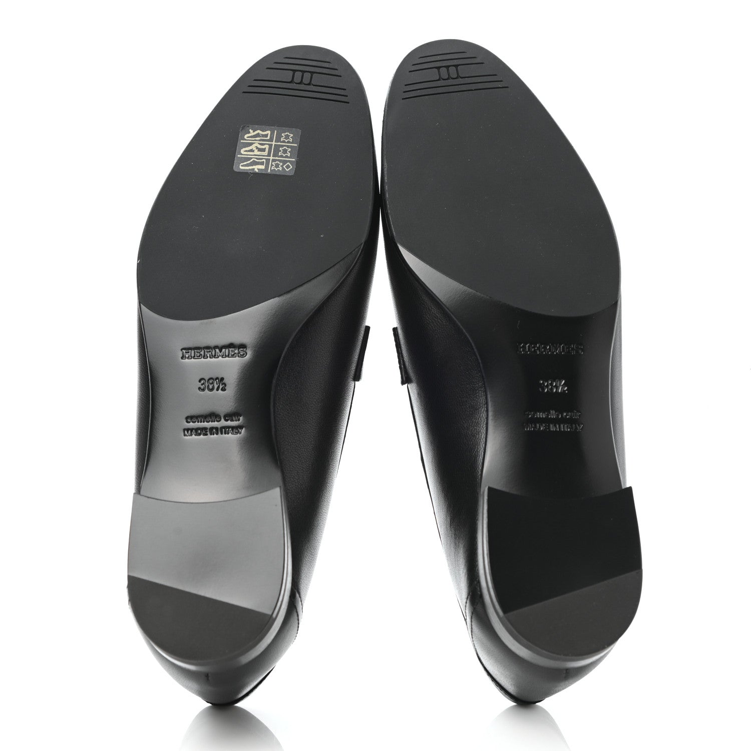 Hermes Goatskin Womens Royal Loafers 38.5 Black 5 of 10
