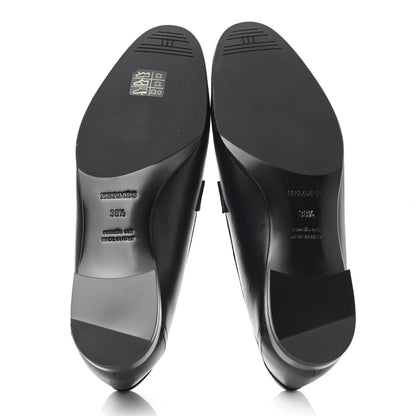 Hermes Goatskin Womens Royal Loafers 38.5 Black 5 of 10