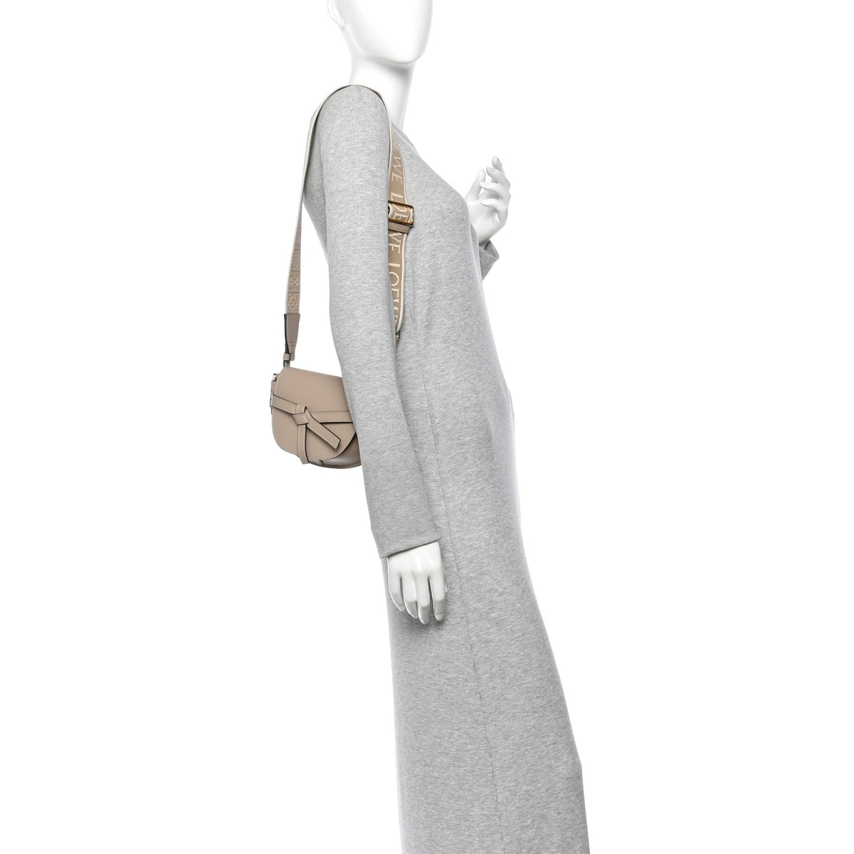Calfskin Jacquard Mini Gate Dual Bag Sand