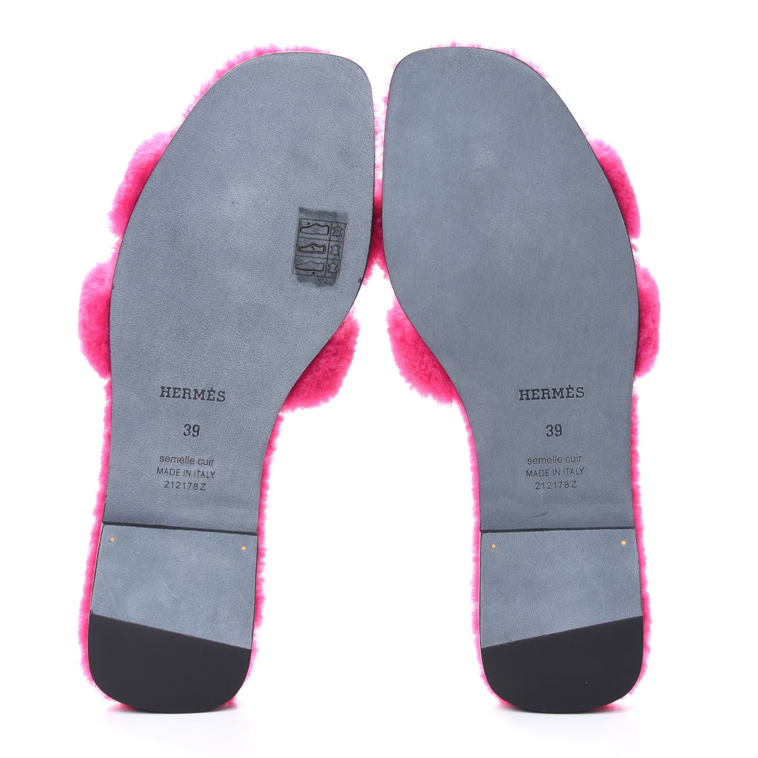 Hermes Woolskin Oran Sandals 39 Rose Fuchsia 4 of 4