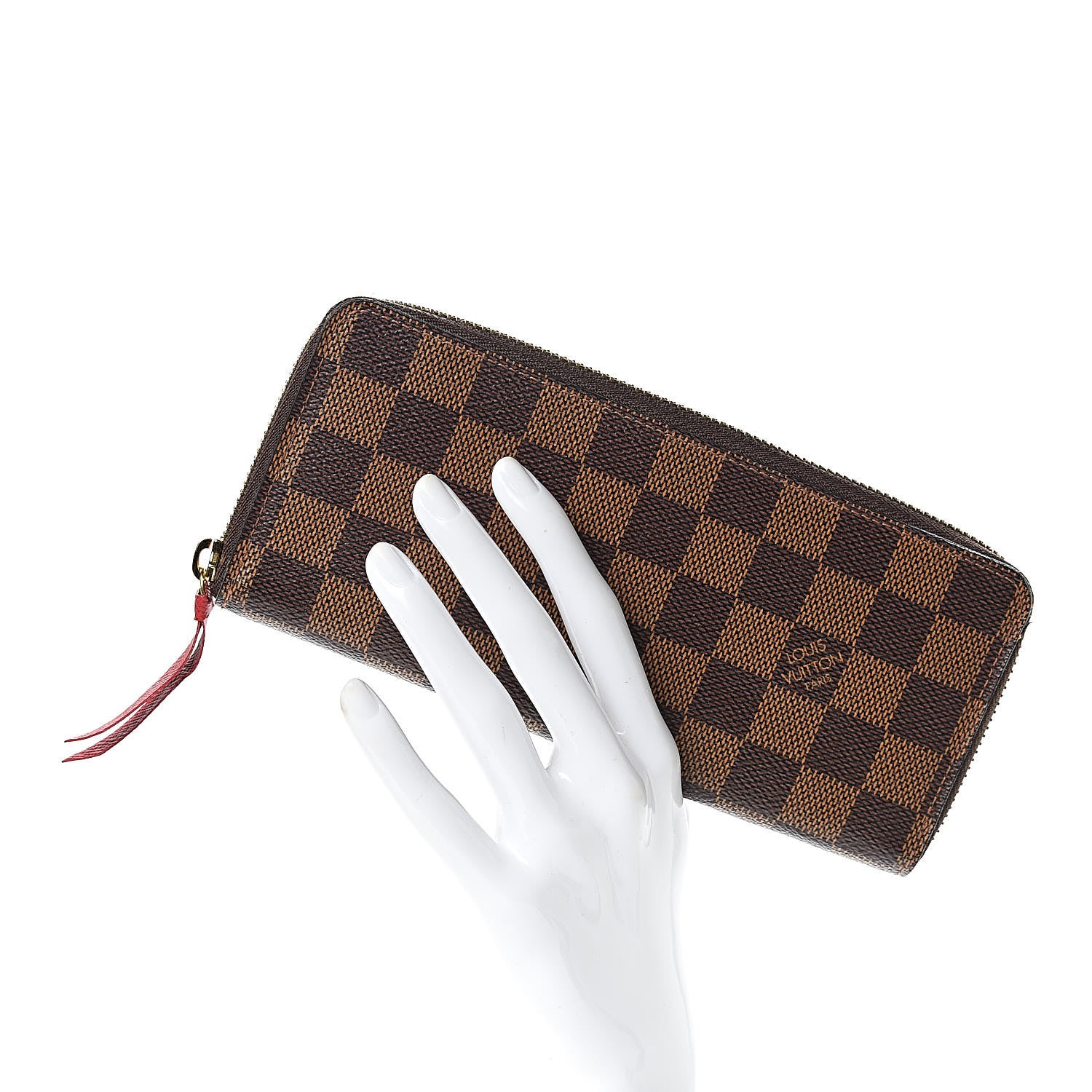 Louis Vuitton Damier Ebene Clemence Wallet Cherry 2 of 12