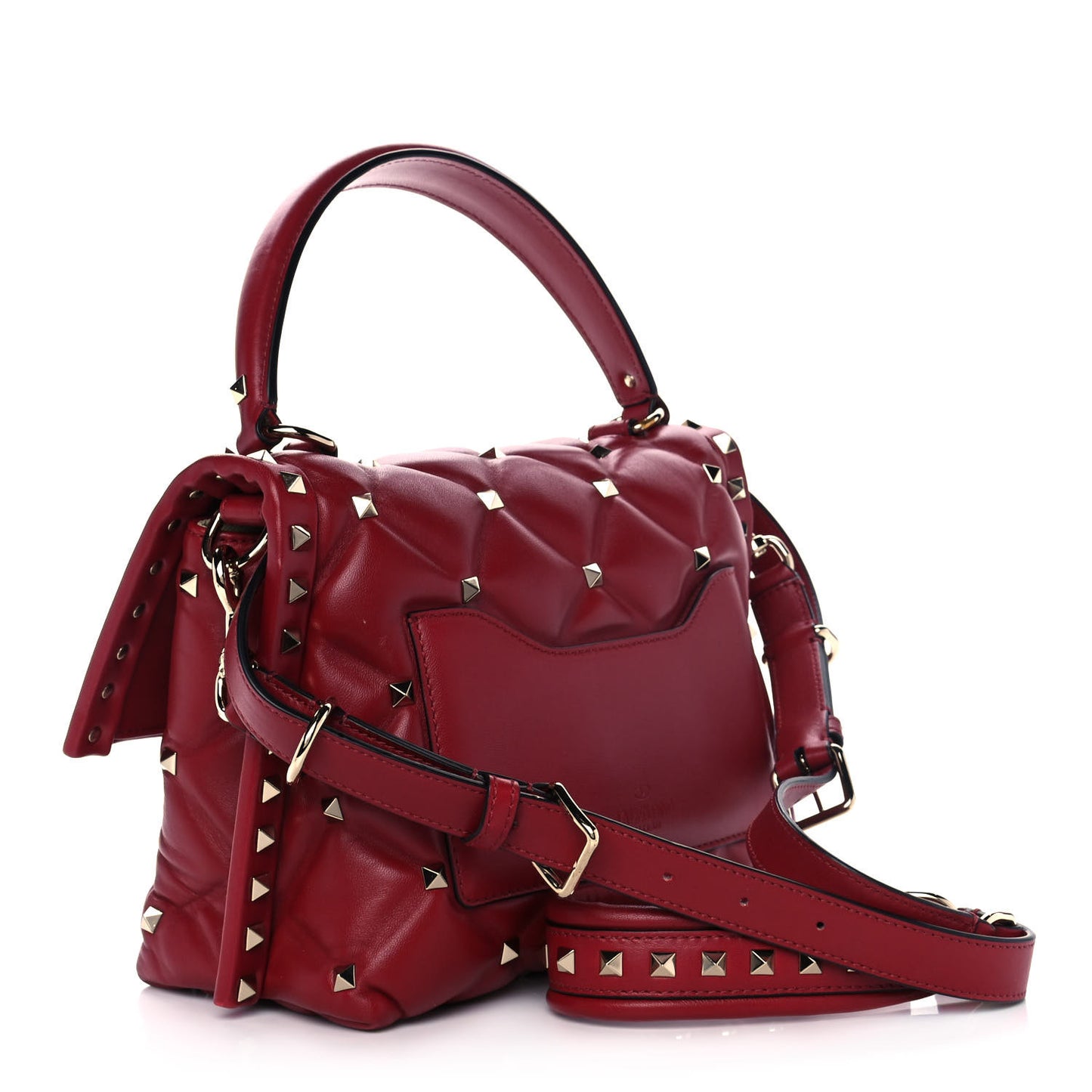 Nappa Medium Candystud Top Handle Bag Rosso Valentino