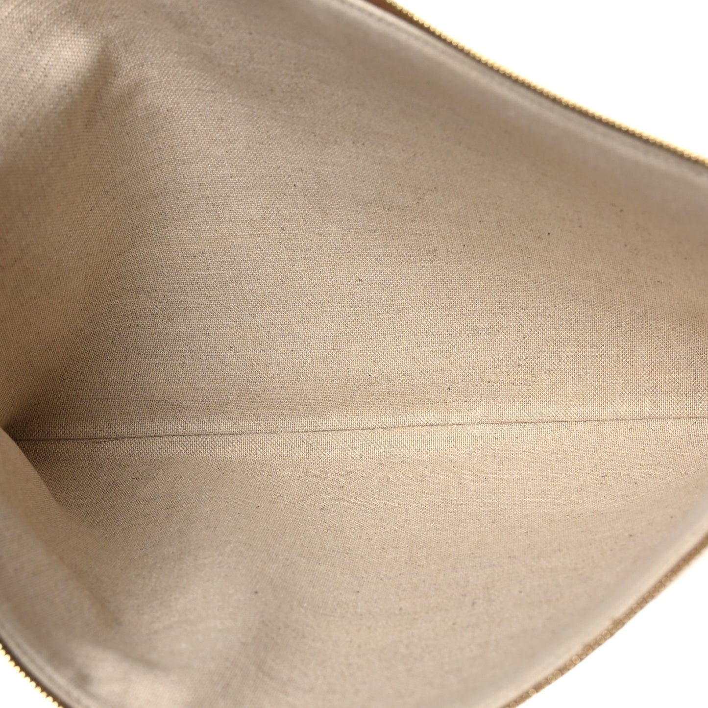 All Over Textile Calfskin Striped Large Pouch Beige Red