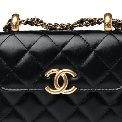 Chanel Calfskin Quilted Perfect Fit Coin Purse With Chain Black 5 of 12