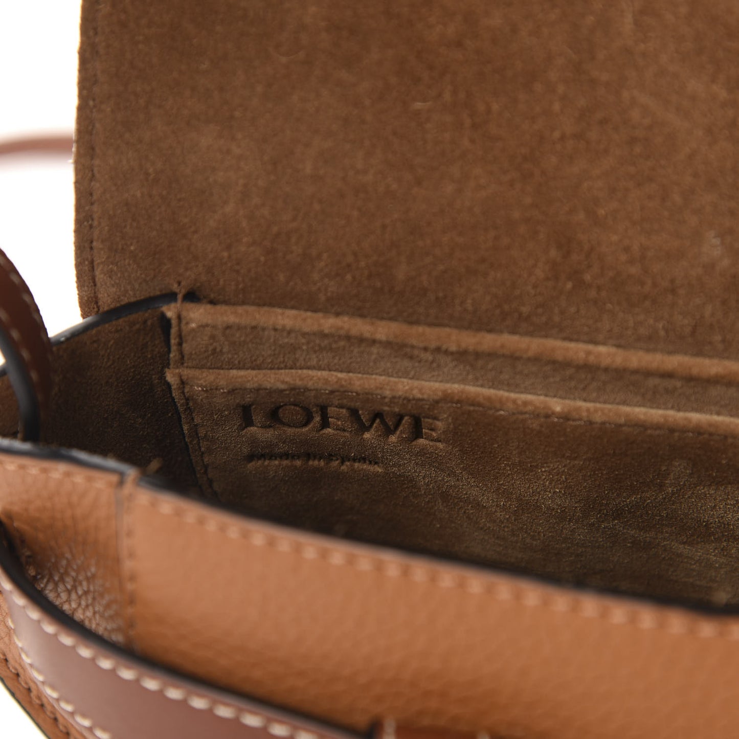 Grained Calfskin Mini Gate Crossbody Bag Caramel Pecan