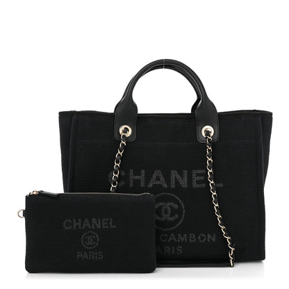 Chanel Mixed Fibers Small Deauville Tote Black 3 of 12