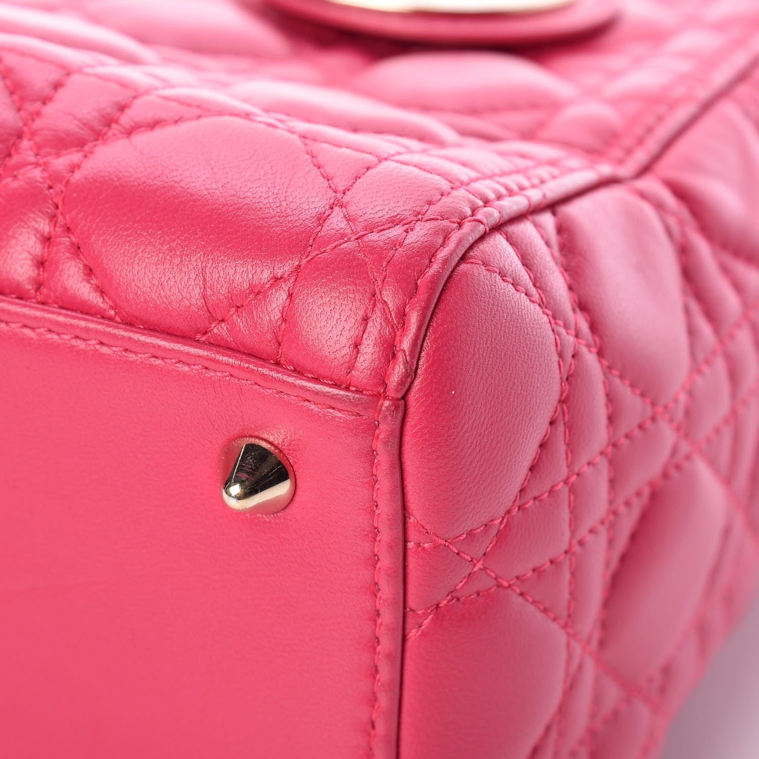 Christian Dior Lambskin Cannage Medium Lady Dior Pink 11 of 13