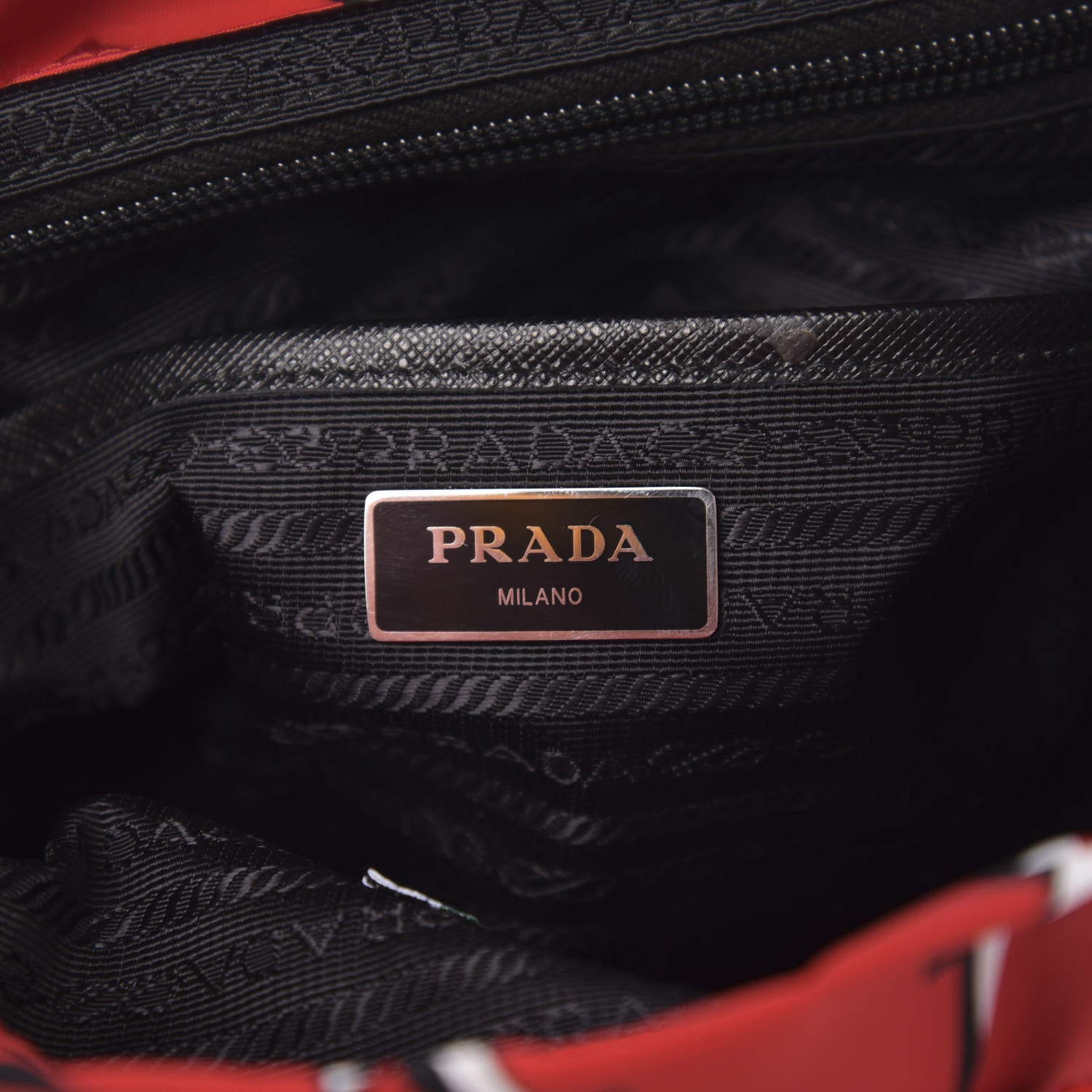 Prada X UNIVERSAL STUDIOS Tessuto Nylon Saffiano Thunder Frankenstein Backpack Rosso Black 6 of 10