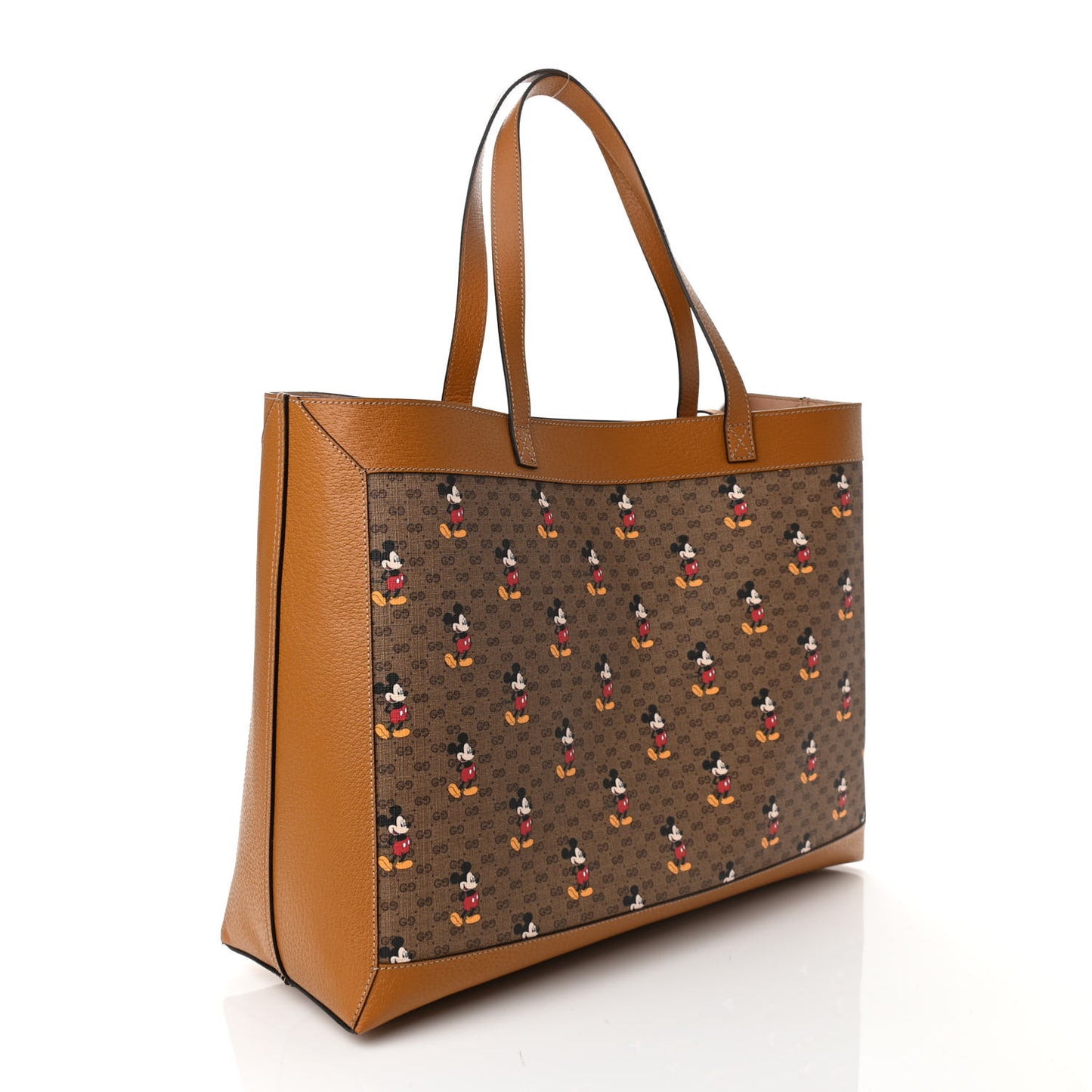 X DISNEY Mini Vintage GG Supreme Monogram Mickey Mouse Large Shopping Tote Beige Vintage Sun Oil