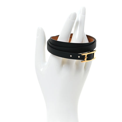 Hermes Chamonix Hapi 3MM Triple Tour Wrap Bracelet L Black 2 of 5
