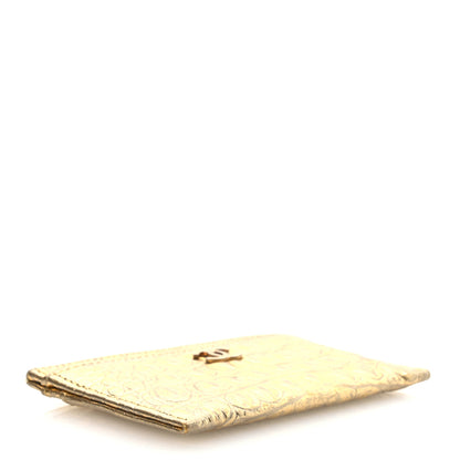 Chanel Metallic Calfskin Crocodile Embossed Cocodile Card Holder Gold 4 of 10